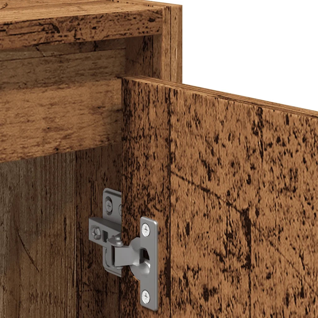 Set Mobili da Bagno 2 pz Legno Antico in Legno Multistrato
