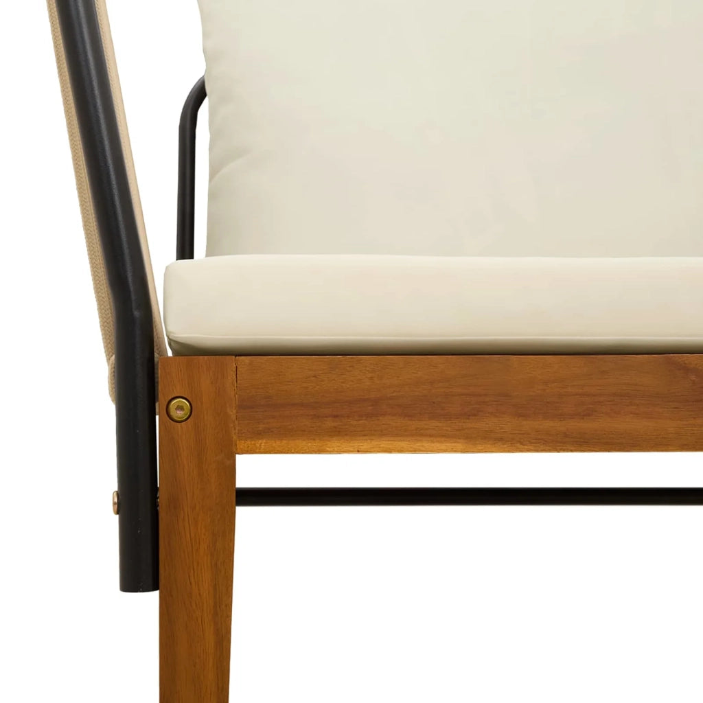 Sedia da giardino con cuscini Legno massiccio di acacia e corda 42022079