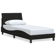 Letto singolo | Letto per adulti | Giroletto senza Materasso Hanko Nero 90x190 cm in Tessuto