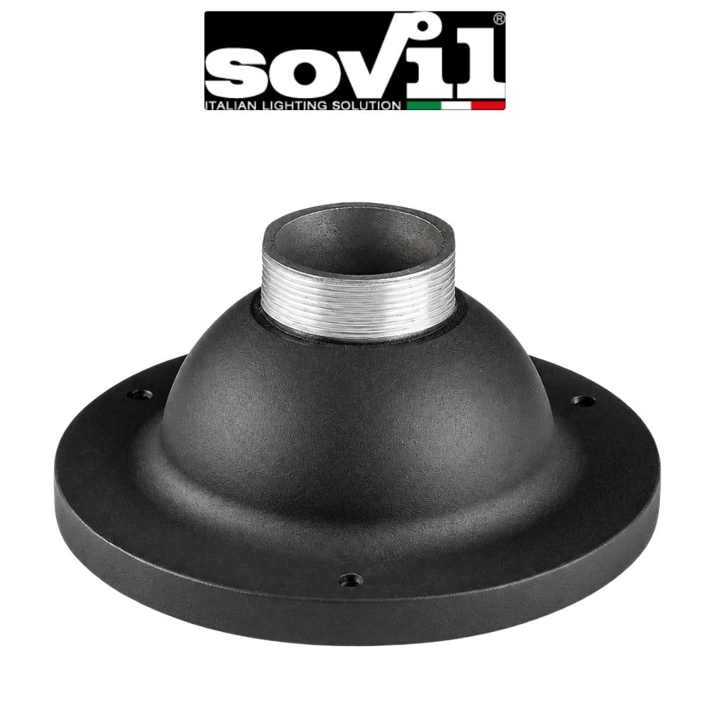 Base sovil per palo illuminazione da esterno *** colore nero, confezione 1