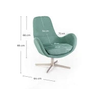 E-STYLO Poltrona girevole moderna dal design elegante e confortevole, perfetta per arricchire qualsiasi soggiorno, studio o area living, L.P.H 72 x 64 x 85 cm