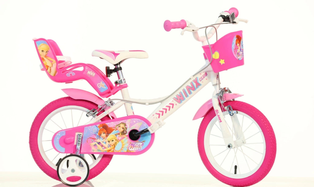 WINX 14", bicicletta per bambini, adatta ad etÃƒÂ  tra i 4 e i 6 anni, per altezza tra 100 e 120 cm, con cestino e p