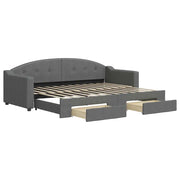 Divano letto | Sof¨¤ letto | Letto singolo Estraibile Cassetti Grigio Scuro 80x200cm Tessuto