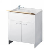 Lavatoio con mobile in PVC e vasca in polipropilene  - Bianco