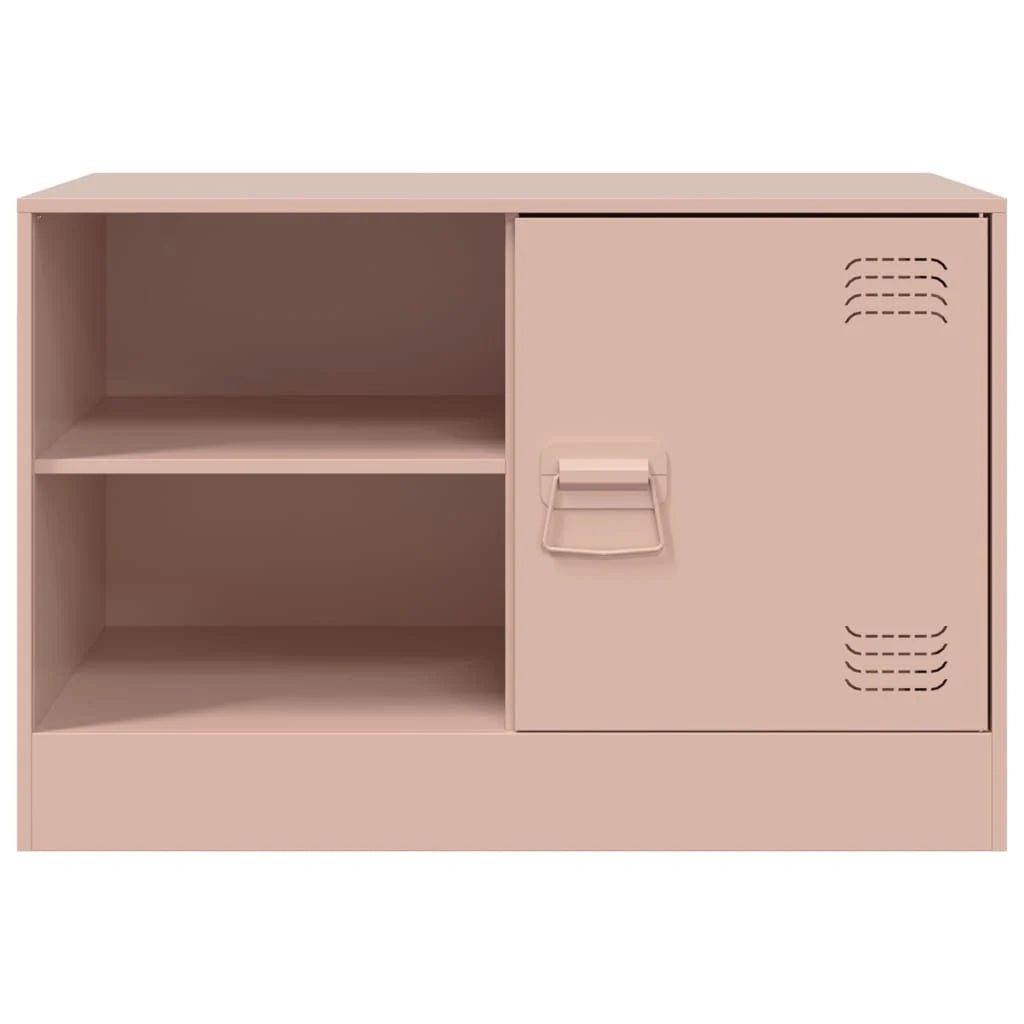 Mobile TV multimediale scaffale TV credenza mobile TV sala da pranzo soggiorno camera da letto 2 pezzi rosa 67 x 39 x 44 cm acciaio rosa 02_0028646