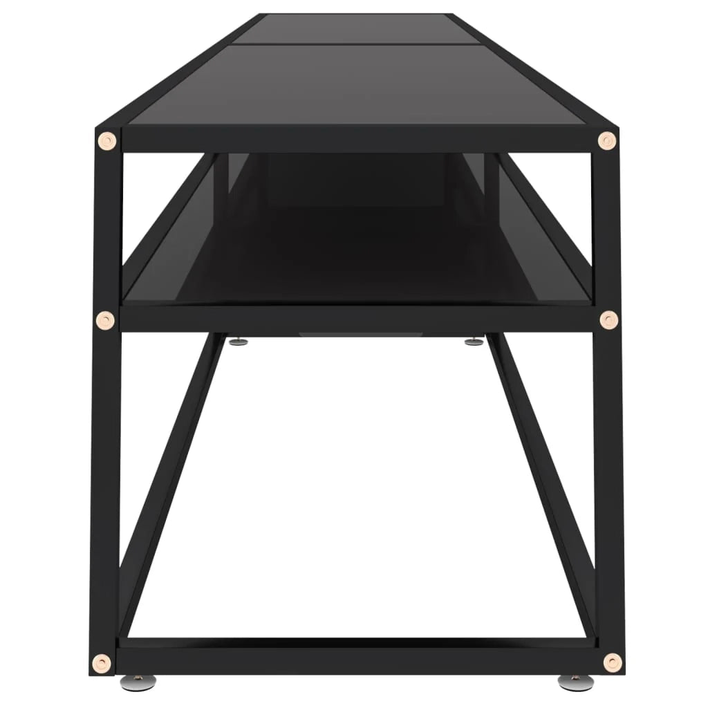 Mobile TV multimediale scaffale TV mobile TV sala da pranzo soggiorno camera da letto 220 x 40 x 40,5 cm vetro temperato nero 02_0026114
