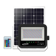 Trade Shop - Faro A Led Proiettore Con Pannello Solare 80w Rgb Con Telecomando Esterno Ip65 Sl-rgb-80w -
