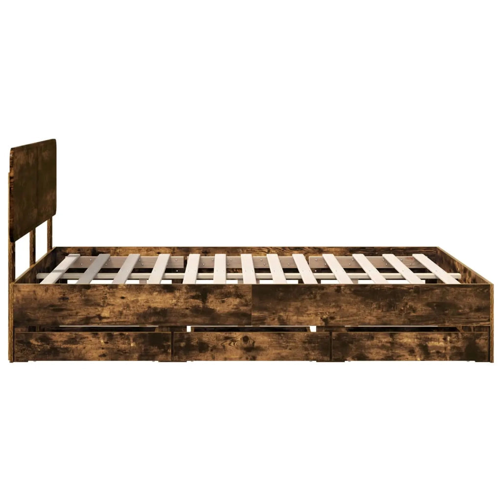Struttura del letto Quercia Affumicata 160 x 200 cm 3412168