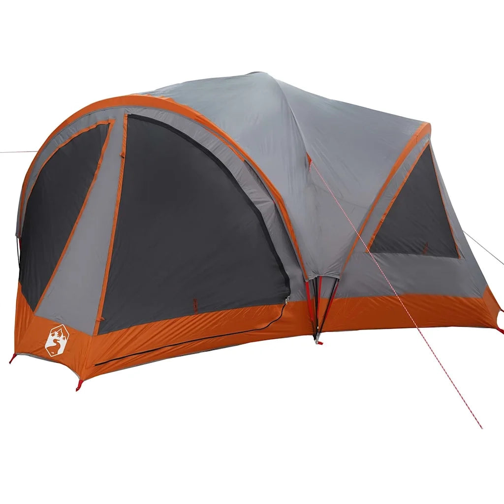 Tenda per famiglie 10 persone-Tenda da campeggio con tetto Grigio e arancione