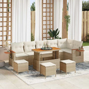 Set Divano da Giardino 10 pcs Beige polyrattan 3363071