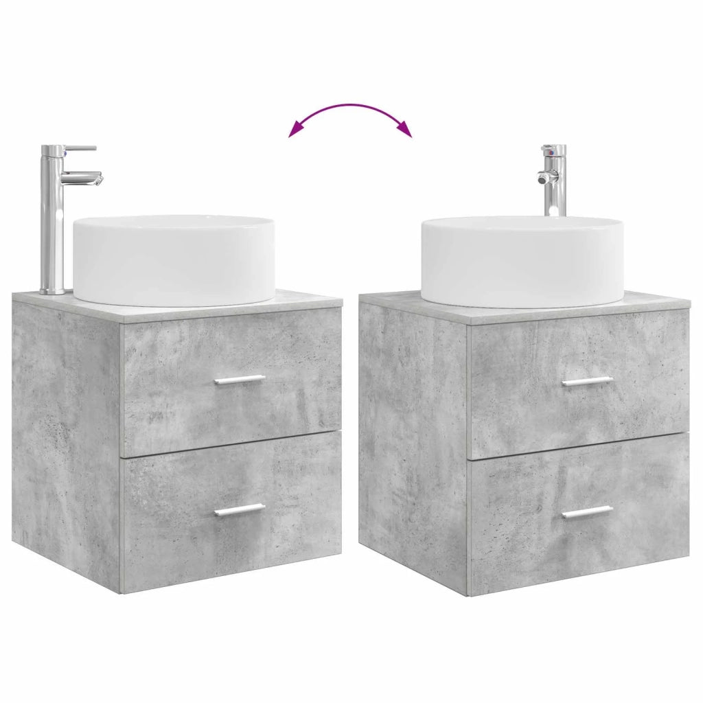 Set di mobili per il bagno 3 pz Grigio Cemento 3405958