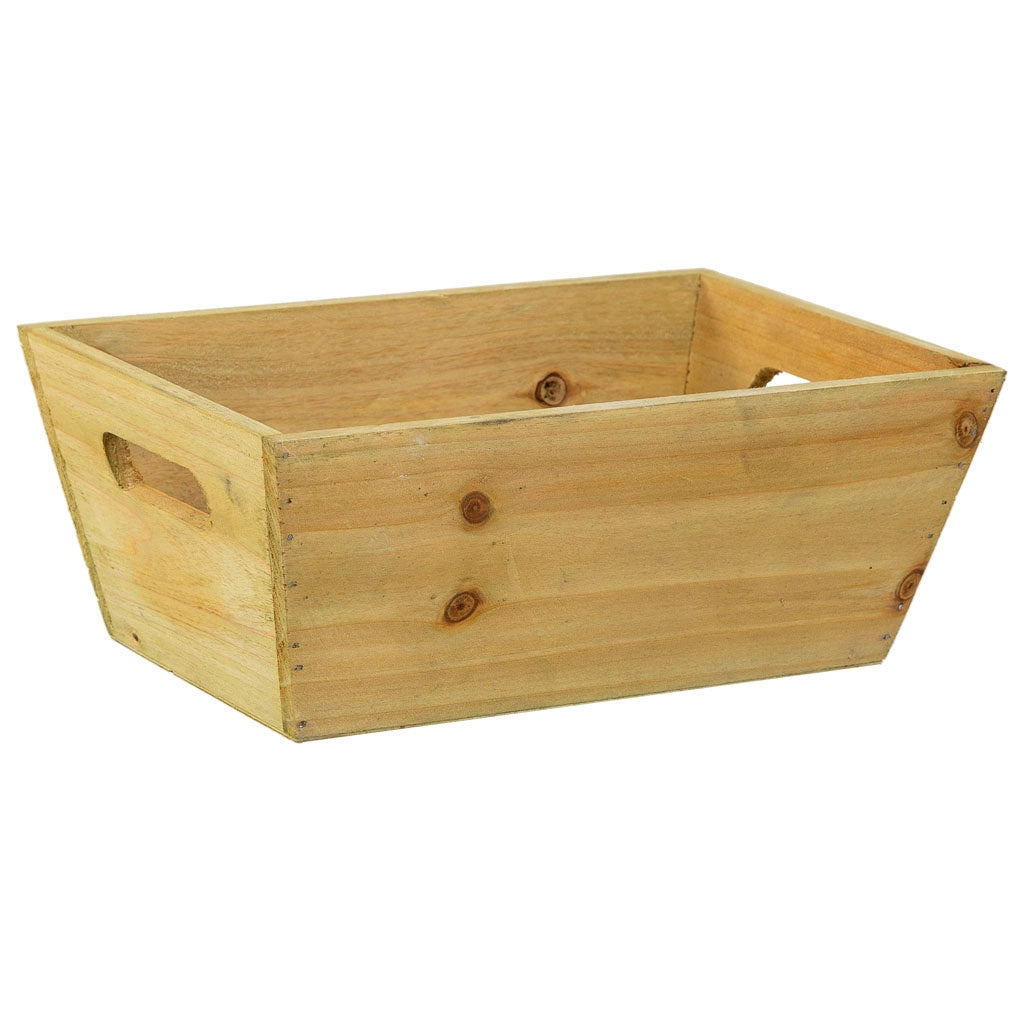 Cesto in legno marrone 28x18x11/23x13h