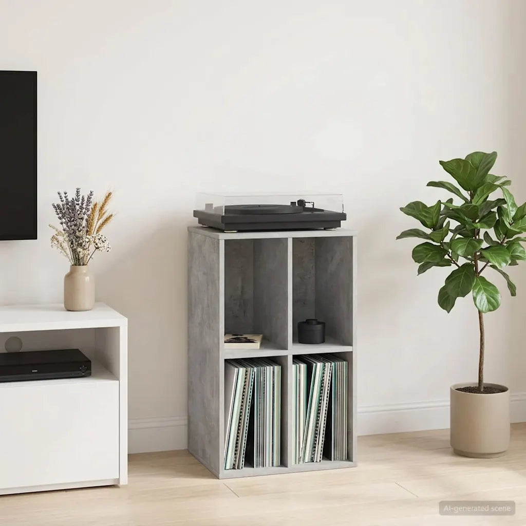 Mobile porta vinili Grigio Cemento 44,5 x 36,5 x 74,5 cm 8012869
