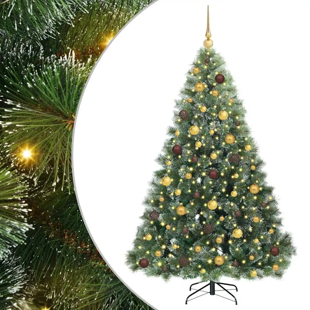 Albero di Natale artificiale con 300 LED Verde 180 cm PE e PVC 3397845