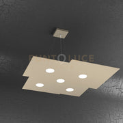 PLATE SOSPENSIONE 5+2 LUCI BIEMISSIONE SABBIA 1129-S5+2-SA