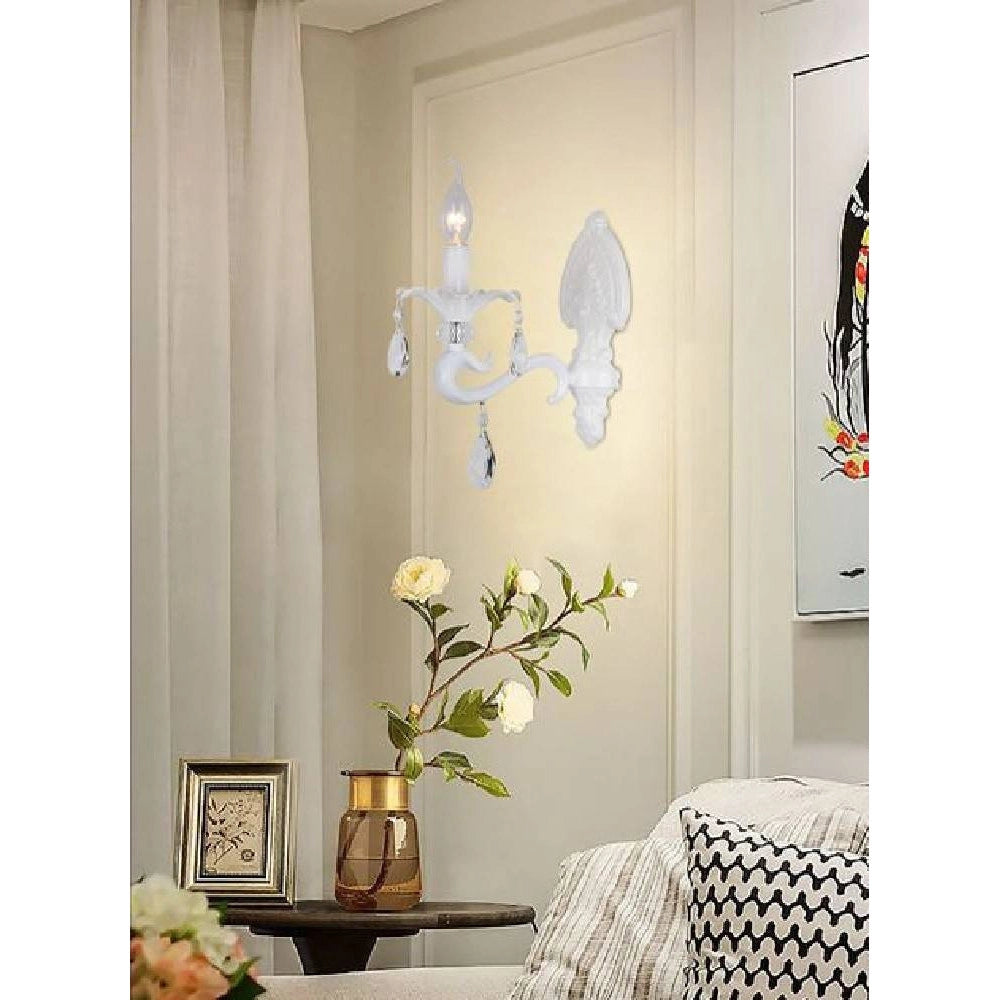 Trade Shop - Applique Parete A Candelabro Stile Vintage Attacco E14 Lampada Muro Retro' E43-1 -