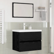Set di mobili per il bagno 3 pcs Rovere Nero Legno multistrato