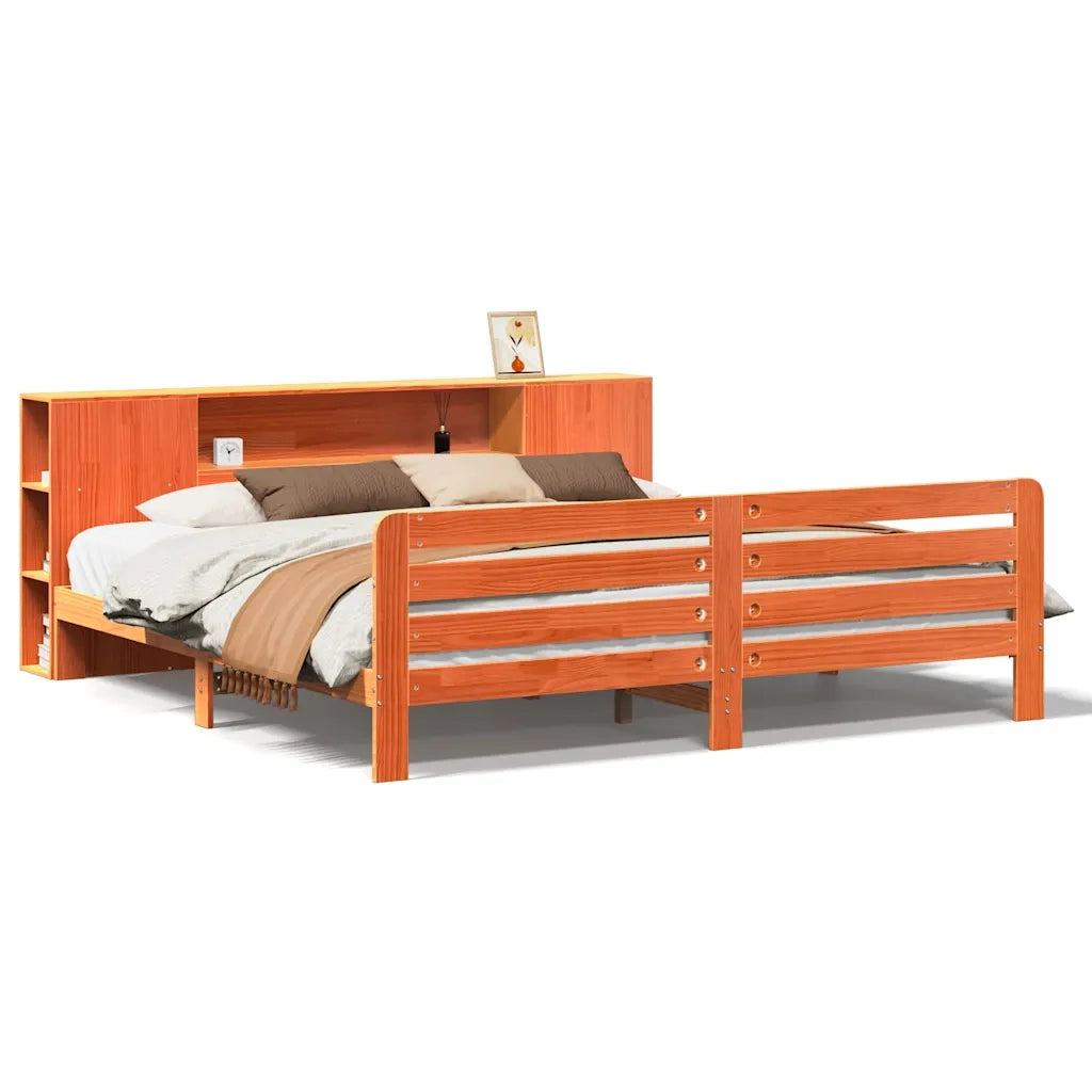 Giroletto senza Materasso Marrone Cera 180x200 cm Legno di Pino 3309889