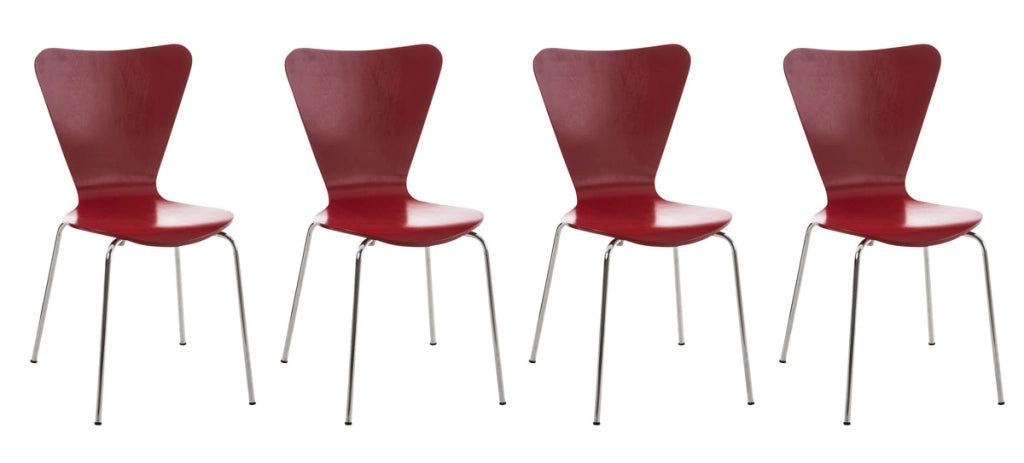 Set 4 Sedie Impilabili CALISTO rosso