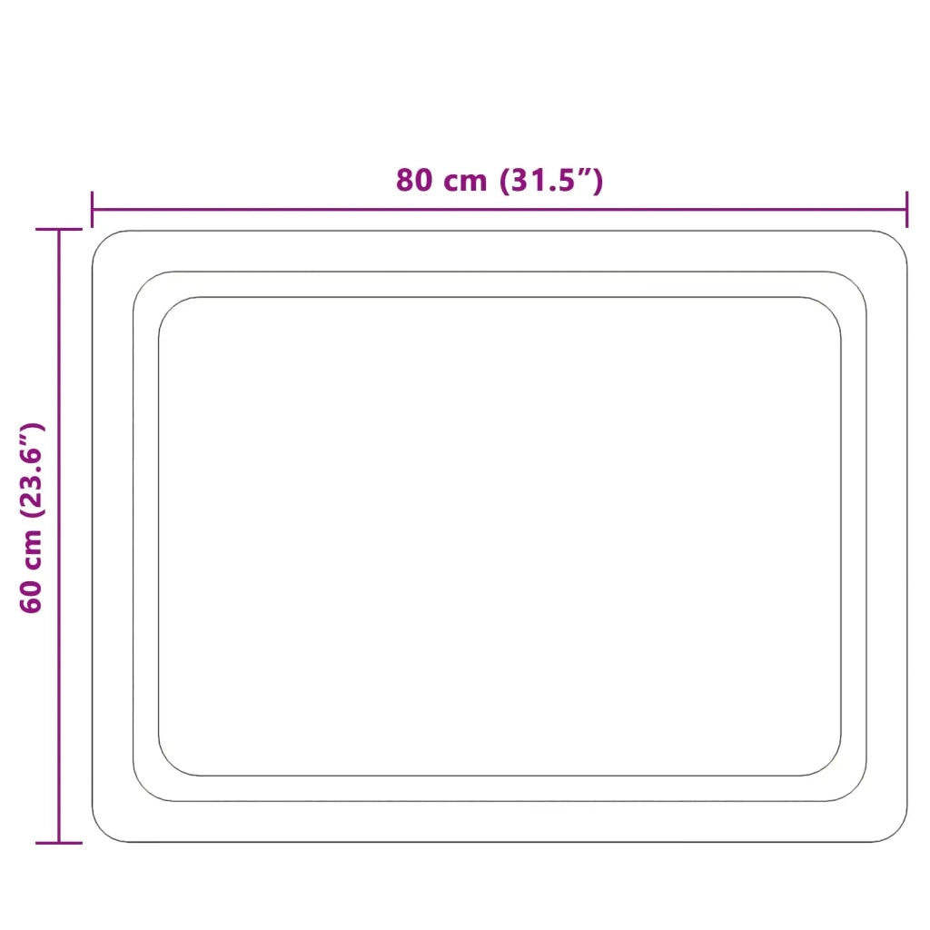 Specchio da bagno LED Trasparente 80 x 60 cm vetro temperato 42045837