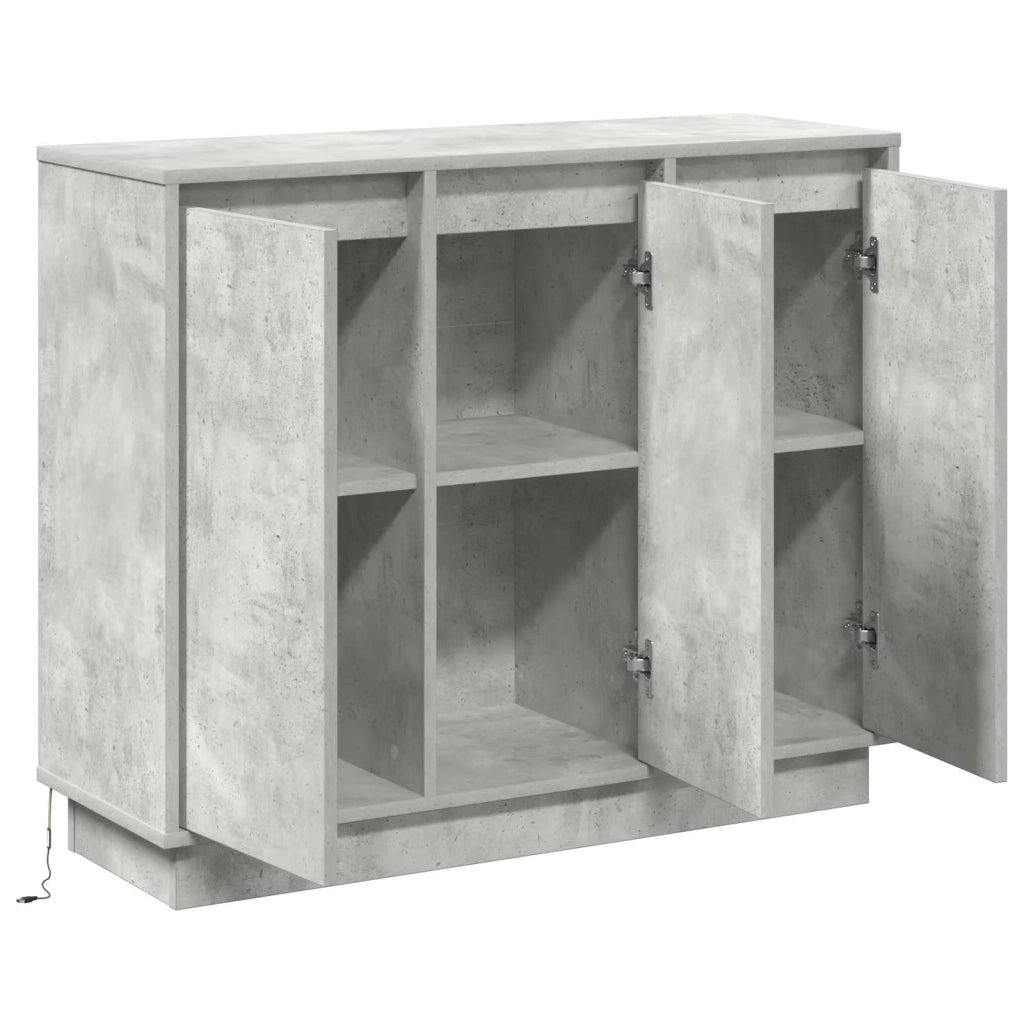 Madia LED Grigio cemento 90 x 32 x 75 cm Legno multistrato 869677