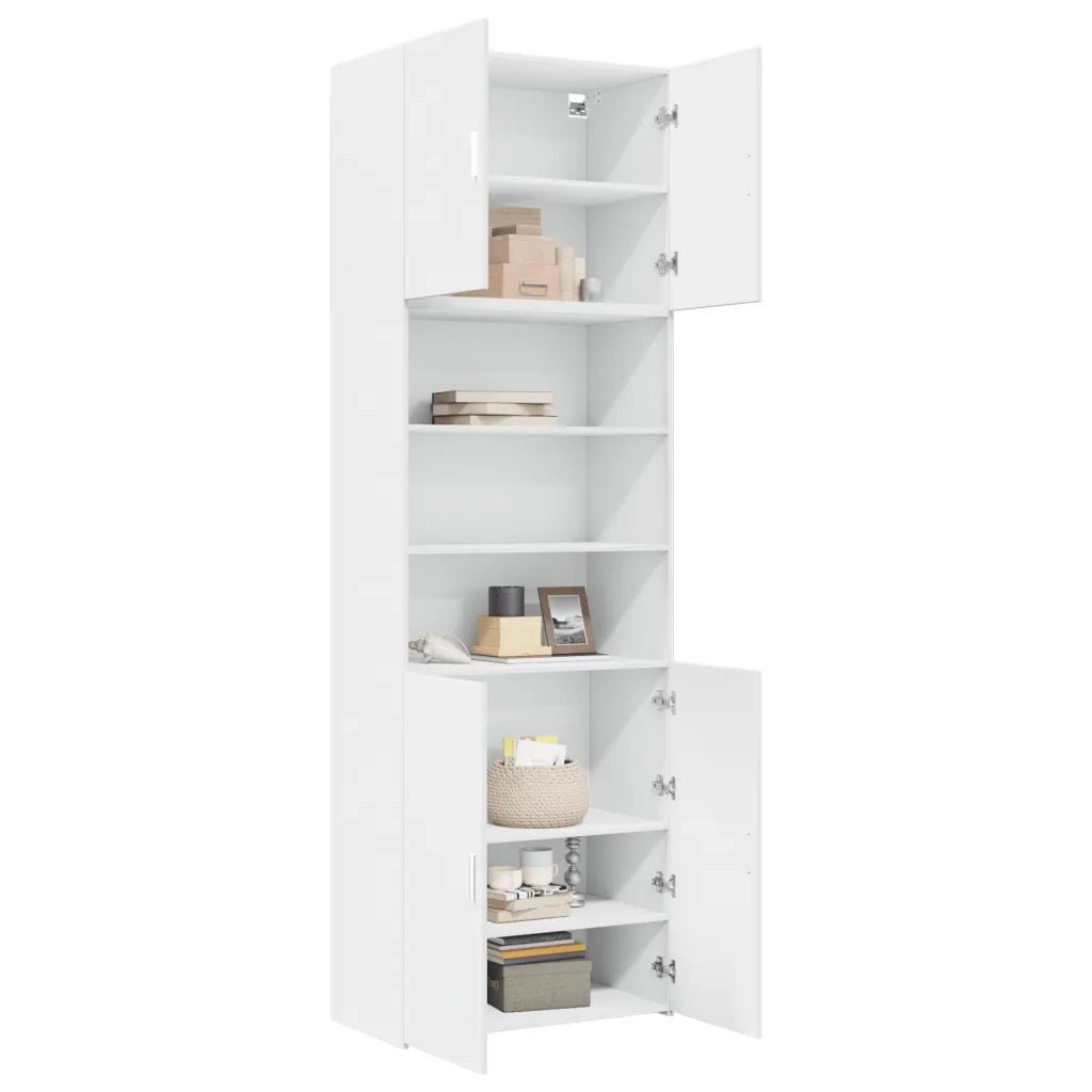 Credenza | Madia | Buffet da pranzo | Armadio da pranzo Bianca 80x42,5x249 cm in Legno Multistrato