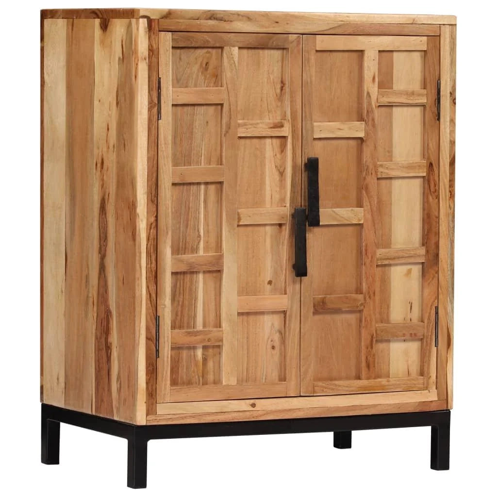 Buffet credenza mobiletto consolle mobile contenitore legno massello di acacia 76 cm marrone 4402190