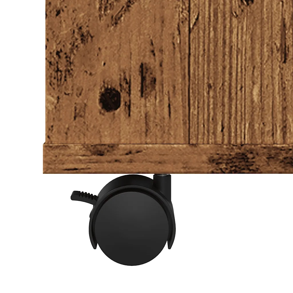 Mobiletto con Ruote Legno Antico 60x35x75 cm Legno Multistrato 856656