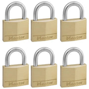 MASTER LOCK 140EURSIX Lucchetto in Ottone Massiccio 40 mm 4 Pin Chiave Stessa Chiusura 6 Pezzi colore Oro