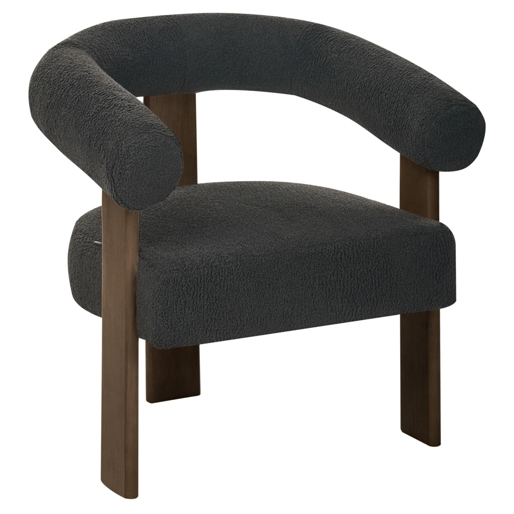 Set da salotto divano a 2 posti poltrona imbottita bouclé nero e marrone scuro stile retrò soggiorno