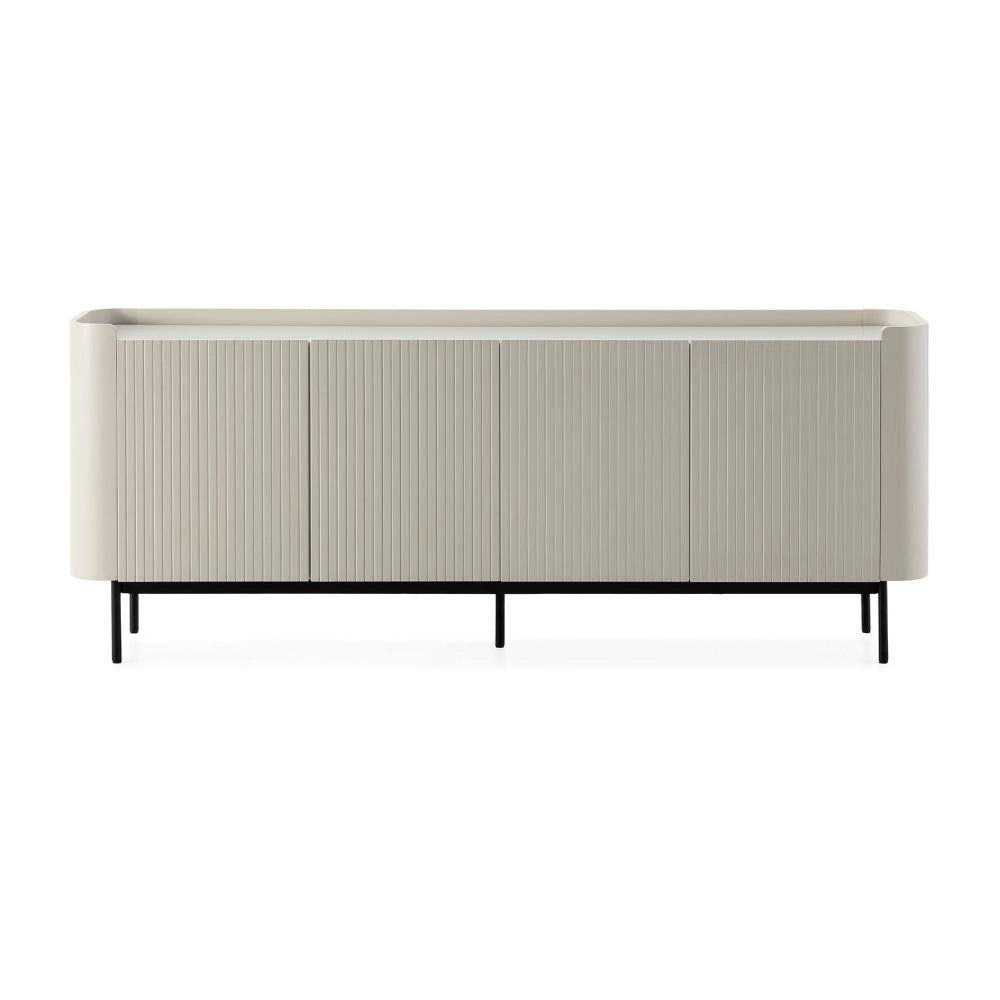Credenza Willa18924 4 ante effetto cannettato colore crema 200x40x80H – Eleganza e capienza
