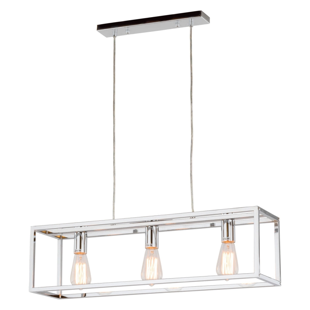 Lampadario Italux Sigalo industriale cromo 3xE27