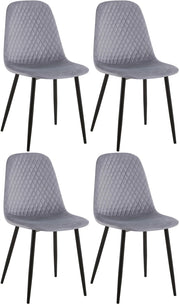 Set di 4 sedie Giverny grigio,Velluto