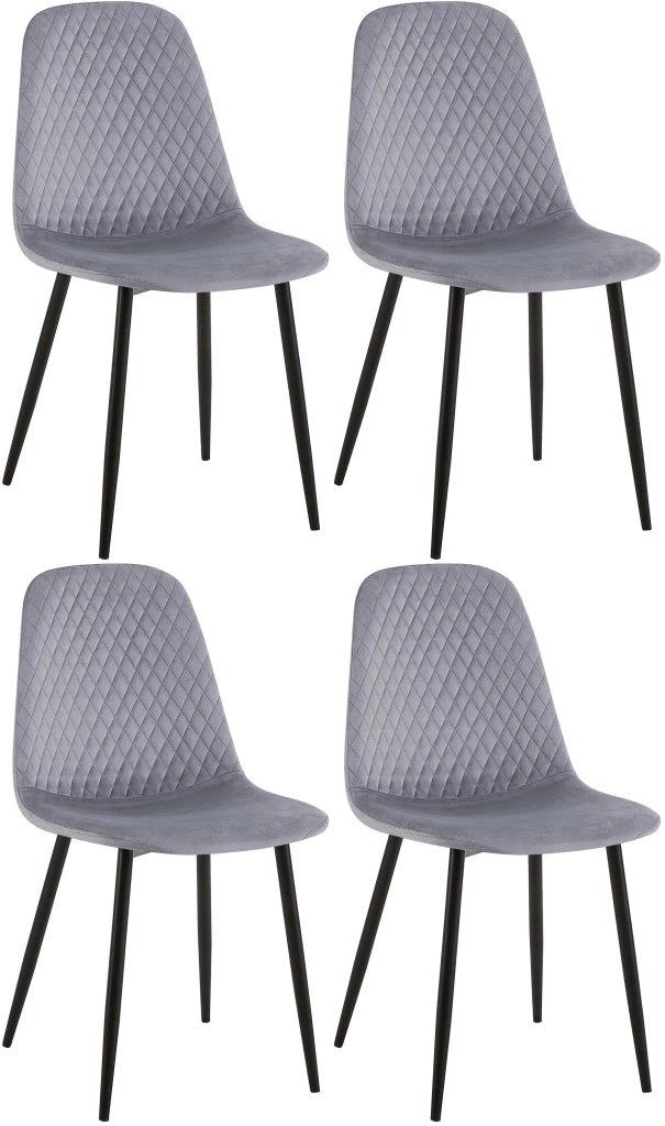 Set di 4 sedie Giverny grigio,Velluto