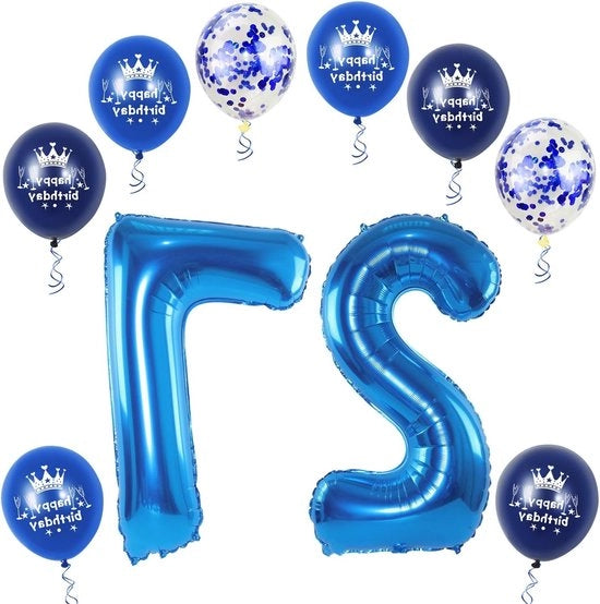 Balloon di compleanno Numero 27 Blu - XL Balloon di carta 32 Pollici - Decorazione di compleanno - Balloon di elio per feste di compleanno