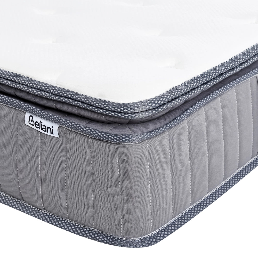 Materasso a molle insacchettate EU misura matrimoniale 180 x 200 cm con imbottitura in memory foam rinfrescante rivestimento rimovibile 3 piedi dura rigidità design moderno trapuntato