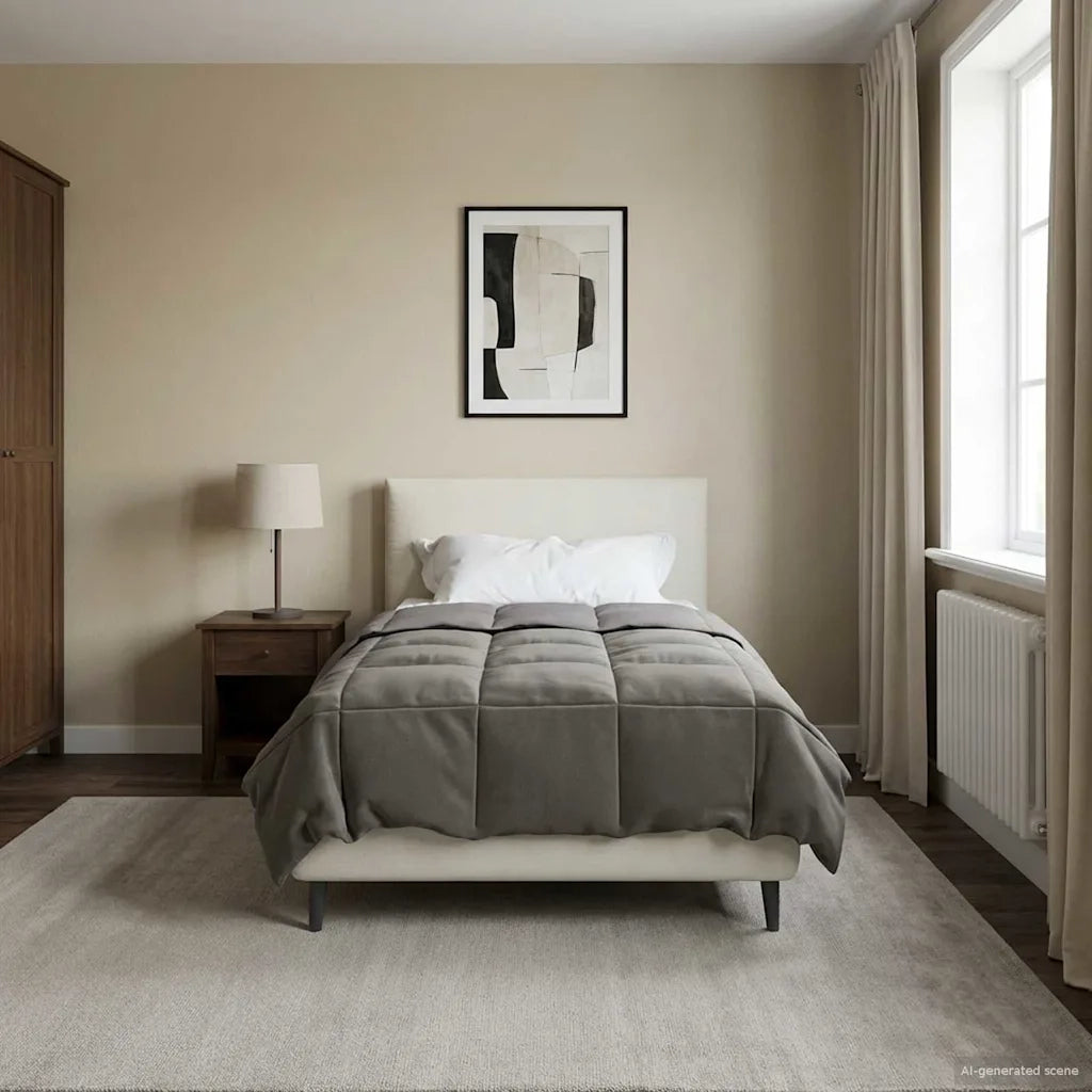 Duvet Invernale Grigio chiaro 140 x 220 cm Microfibra 42026091