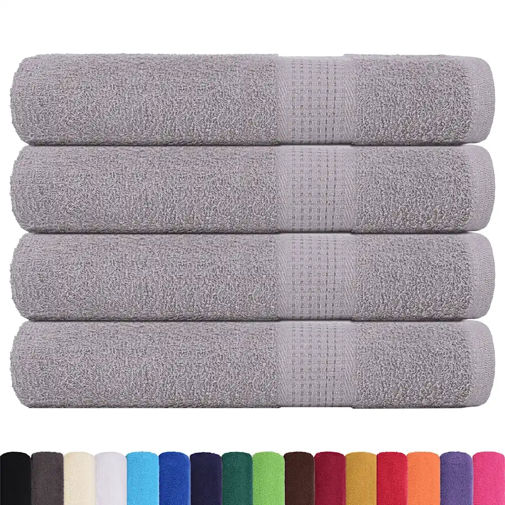 vidaXL Asciugamani 4 pz Grigio 100x200 cm 360 g/m² 100% Cotone