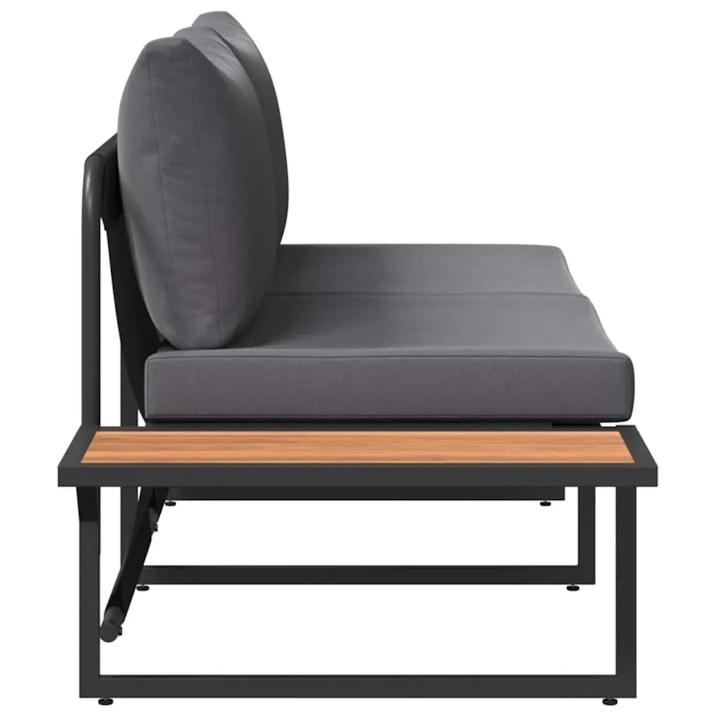 Divano da giardino Antracite 200,5 x 70 x 85,5 cm Acciaio 42007549
