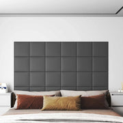 Testiera da Parete 12 pcs Grigio 30 x 30 cm Tessuto 4008324