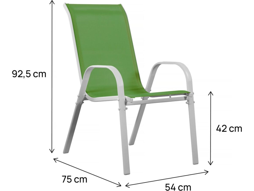 Sedia da giardino textilene "Cordoba" -Phoenix- Verde-Set di 2