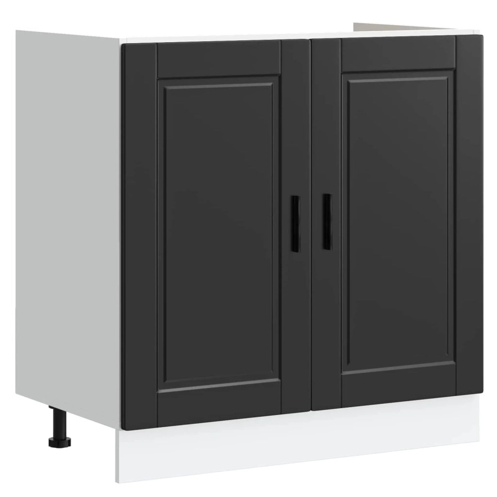 Mobiletto per lavabo Porto 2 pz Nero 80 x 46 x 81,5 cm 3315022