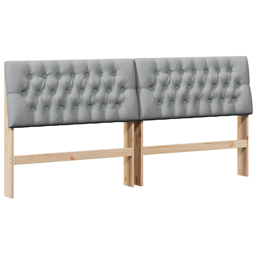 Testiera imbottita-Testiera con Cuscini-Testata Grigio chiaro 180 cm Pino massello 958555