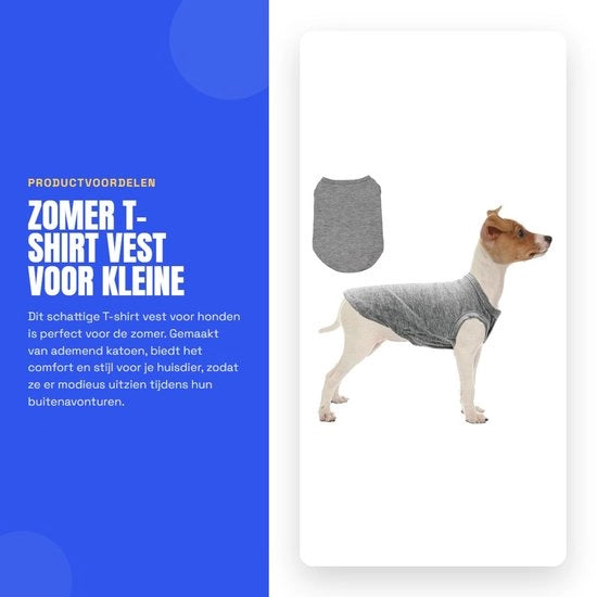 Camicia per cani in cotone - Adattabile per cani di 2,5-3,5 kg - Vestito estivo per cani - Camicia per cani di alta qualità