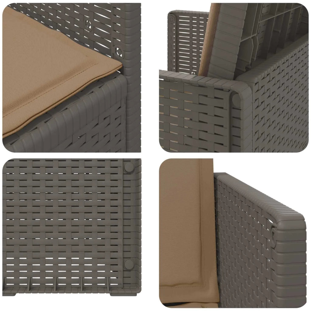 Sedie da pranzo da giardino 2 pcs Grigio chiaro e Tortora PP