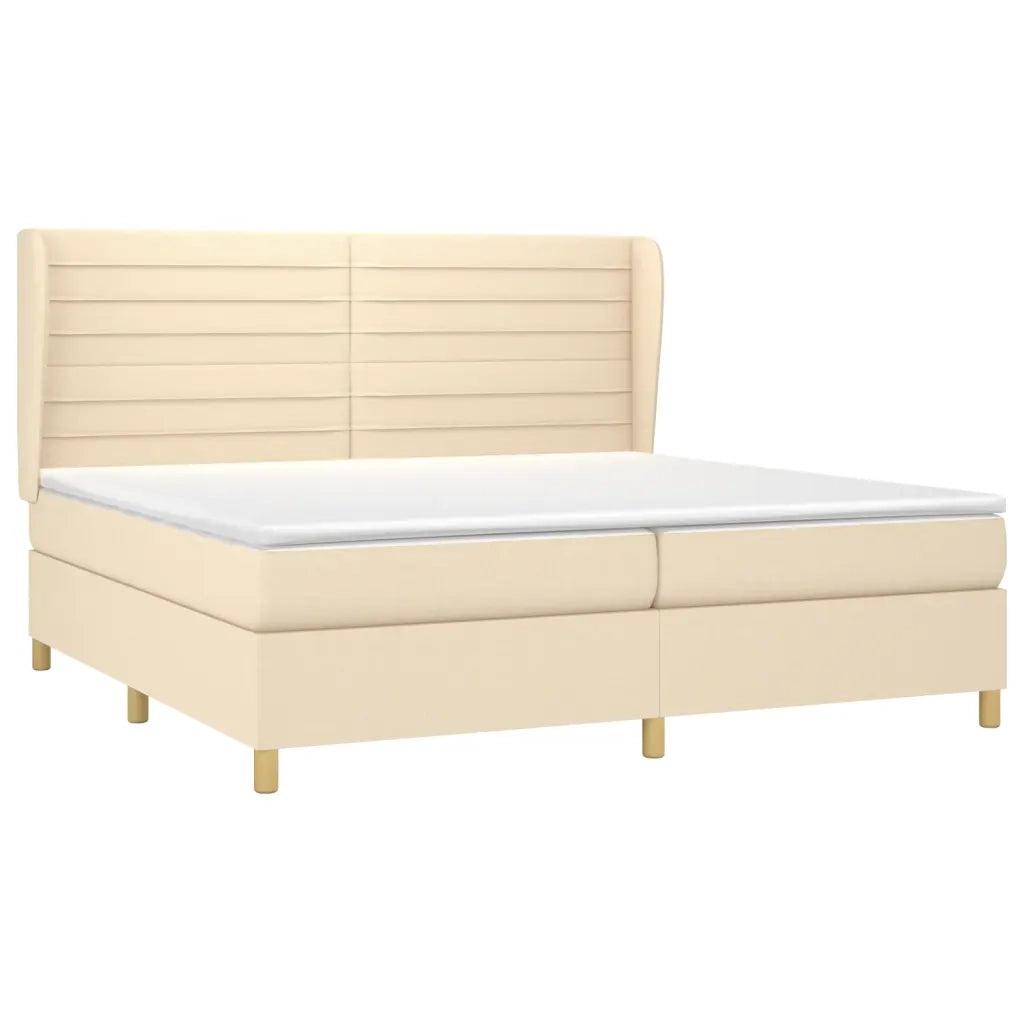 Giroletto a Molle con Materasso Crema 200x200 cm in Tessuto 3128634