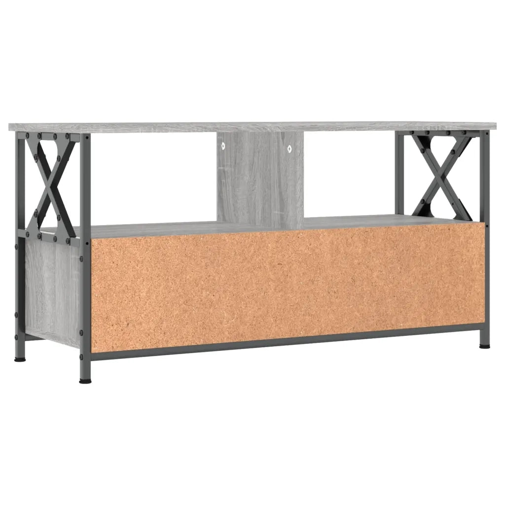 Mobile TV-Credenza TV-Console TV Grigio Sonoma 90x33x45 cm Legno Multistrato e Ferro