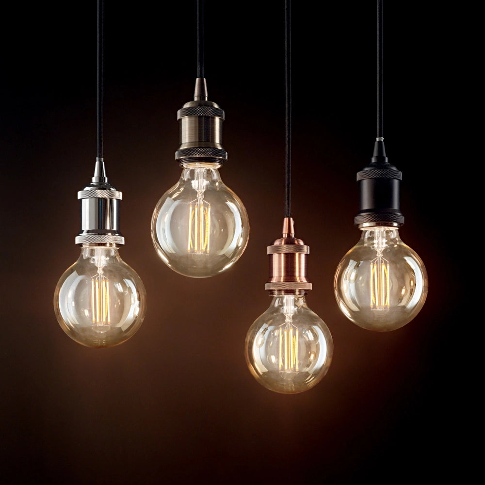 Sospensione Rustica-Country Frida Metallo Nero 1 Luce E27