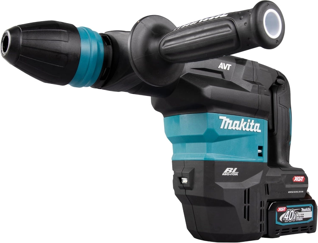 Makita HM001GM201 - Martello a batteria 40 V max. / 4,0 Ah, 2 batterie + caricatore in valigetta con adattatore radio AWS WUT01