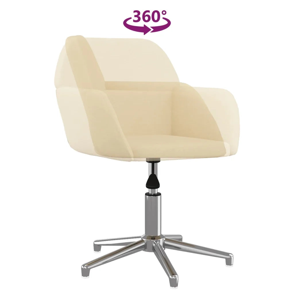 Sedie da Pranzo Girevoli 2 pz Crema in Tessuto 3103029